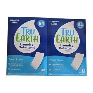 Lot of‎ 2 Tru Earth Eco-Strips Laundry Detergent Sheets Fresh Linen 32ct Each